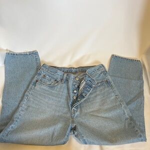 Women's Levi's 501 Original Cropped Jeans New Light Indigo, Size 29